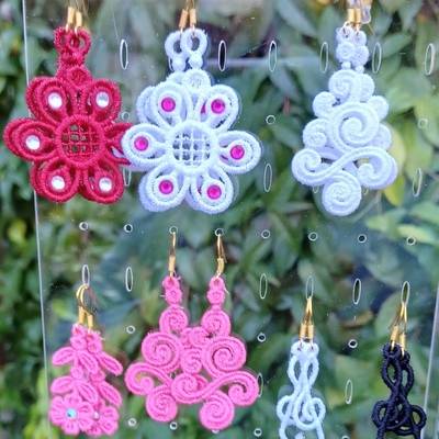 boucles d'oreille en dentelle avec ou sans strass