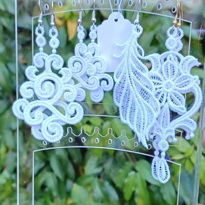 boucles d'oreille grand format dentelle